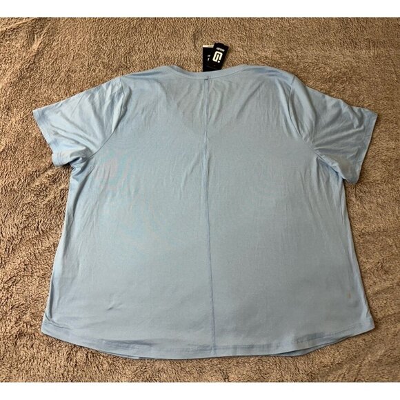 ID Ideology Women's Plus Size Curved-Hem V-Neck Top Shirt Sky Sail Blue  3X - Picture 9 of 10